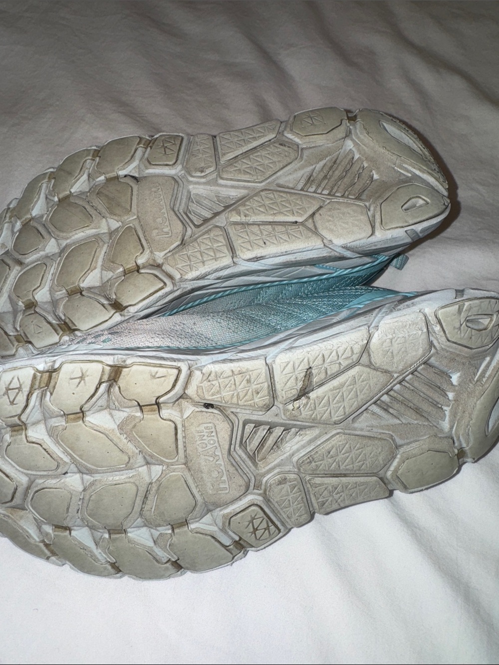 Hoka Women's Pale Blue/White Cushioned Running Sneakers - Picture 6 of 6